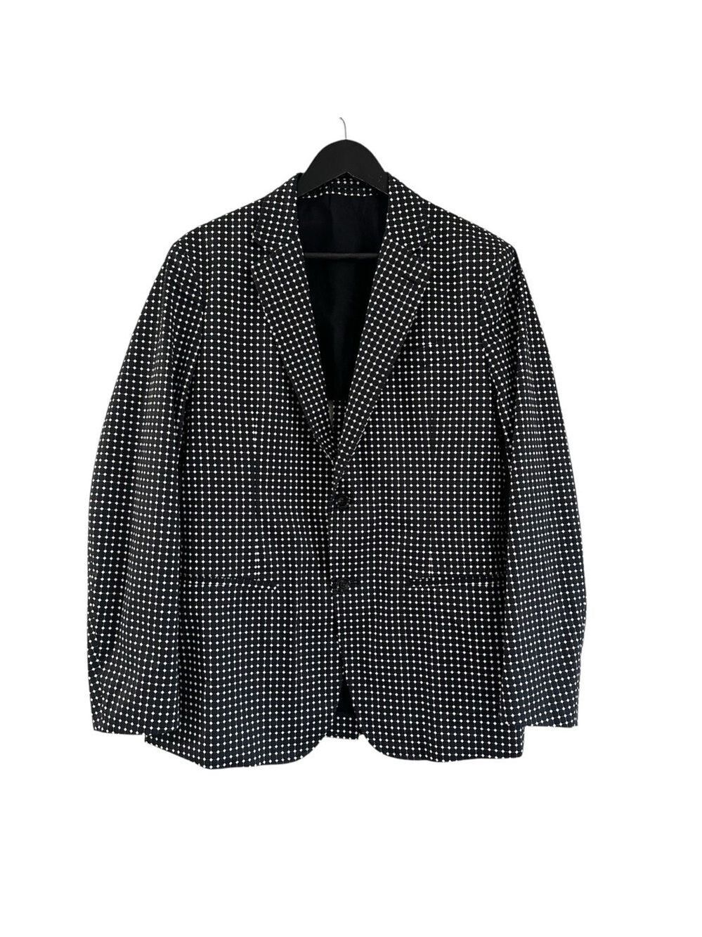 Alexander McQueen Black and White Diamond Patterned Blazer Jacket Size IT50
